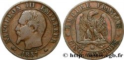 Cinq centimes Napoléon III, tête nue 1857 Strasbourg F.116/39