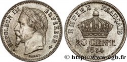 50 centimes Napoléon III, tête laurée 1864 Paris F.188/2