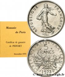 Piéfort Cu-Ni de 5 francs Semeuse 1973 Paris F.341/5P