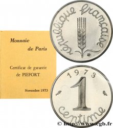 Piéfort acier de 1 centime Épi 1973 Paris F.106/23P
