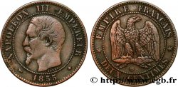 Deux centimes Napoléon III, tête nue 1855 Strasbourg F.107/23