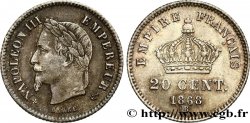 20 centimes Napoléon III, tête laurée, grand module 1868 Strasbourg F.150/5