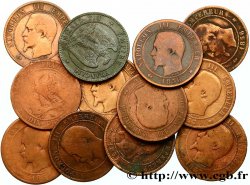 Lot de 12 pièces de Dix centimes Napoléon III, tête nue n.d. s.l. F.133/33