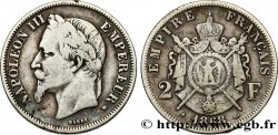 2 francs Napoléon III, tête laurée  1868 Strasbourg F.263/9