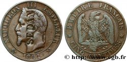 Cinq centimes Napoléon III, tête laurée, contremarquée SEDAN 1861 Bordeaux F.117/6