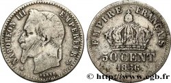 50 centimes Napoléon III, tête laurée 1866 Strasbourg F.188/10