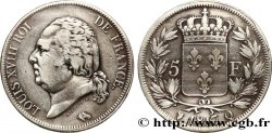 5 francs Louis XVIII, tête nue 1817 Perpignan F.309/25