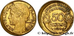 50 centimes Morlon, fautée frappe décentrée 1938  F.192/14