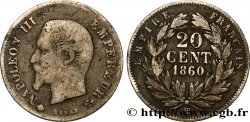 20 centimes Napoléon III, tête nue 1860 Strasbourg F.148/16