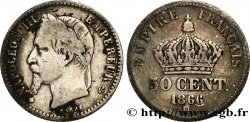 50 centimes Napoléon III, tête laurée 1866 Strasbourg F.188/10