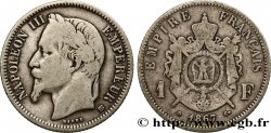1 franc Napoléon III, tête laurée, grand BB 1867 Strasbourg F.215/6