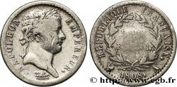 Demi-franc Napoléon Ier tête laurée, République française 1808 Paris F.177/2