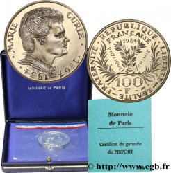 Piéfort argent de 100 francs Marie Curie 1984 Pessac F.452/2P