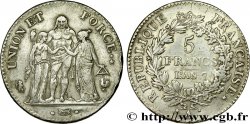5 francs Union et Force, Union serré, avec glands intérieurs et gland extérieur 1799 Paris F.288/95