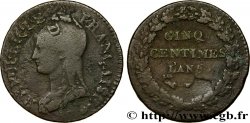 Cinq centimes Dupré, grand module,  refrappage  du décime 1797 Limoges F.114/8 VF30