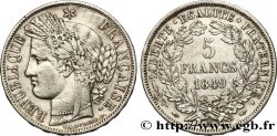 5 francs Cérès, IIe République, Main/Main 1849 Paris F.327/2 VF