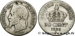 50 centimes Napoléon III, tête laurée 1865 Bordeaux F.188/8