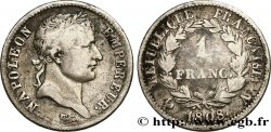 1 franc Napoléon Ier tête laurée, République française 1808 Paris F.204/2