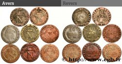Lot de huit 10 cent. à l N couronnée, dont deux faux n.d. s.l. F.130/6