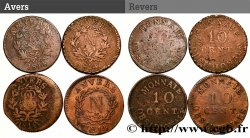 Lot de quatre 10 cent. Anvers à l’N 1814 Anvers F.130A/3