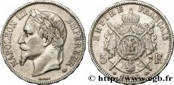 5 francs Napoléon III, tête laurée 1868 Strasbourg F.331/13