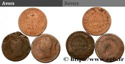 Lot de 3 pièces de Un Décime Refrappage et Un Décime Dupré n.d. - F.128/1