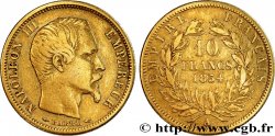 10 francs or Napoléon III tête nue, petit module, tranche cannelée 1854 Paris F.505A/1 VF30