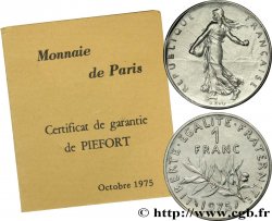 Piéfort nickel de 1 franc Semeuse 1975 Paris GEM.104 P1 FDC