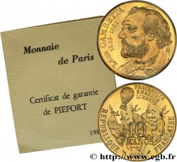 Piéfort cupro-nickel de 10 francs Gambetta 1982 Pessac F.366/2P