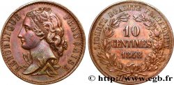 Concours de 10 centimes, essai en cuivre par Magniadas, premier revers 1848 Paris VG.3143 