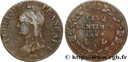 Cinq centimes Dupré, grand module 1799 Paris F.115/51