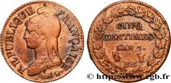 Cinq centimes Dupré, grand module 1799 Strasbourg F.115/42