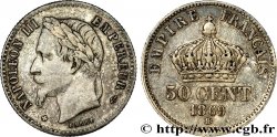 50 centimes Napoléon III, tête laurée 1869 Strasbourg F.188/22 var.