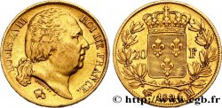 20 francs or Louis XVIII, tête nue 1824 Marseille F.519/32 XF40