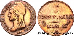5 centimes Dupré, petit module 1796 Paris F.113/1
