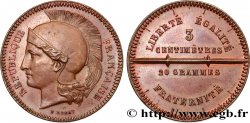 Concours de 10 centimes, essai en cuivre par Rogat, deuxième concours, cinquième revers 1848 Paris VG.3208