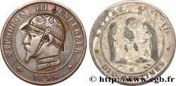 Dix centimes Napoléon III, tête nue, satirique 1856 Strasbourg F.133/36 var. TB+