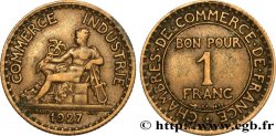 1 franc Chambres de Commerce 1927 Paris F.218/9