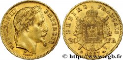 20 francs or Napoléon III, tête laurée 1867 Strasbourg F.532/16