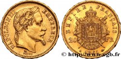 20 francs or Napoléon III, tête laurée 1861 Paris F.532/1