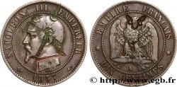Dix centimes Napoléon III, tête nue, satirique 1857 Paris F.133/41 var.
