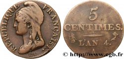 5 centimes Dupré, petit module 1796 Paris F.113/1