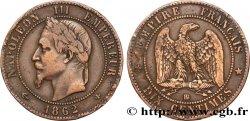 Dix centimes Napoléon III, tête laurée 1862 Strasbourg F.134/6