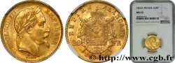 20 francs or Napoléon III, tête laurée, grand A 1862 Paris F.532/4 MS63 NGC