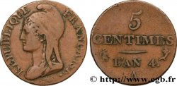 5 centimes Dupré, petit module 1796 Paris F.113/1