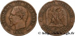 Cinq centimes Napoléon III, tête nue 1855 Lyon F.116/23