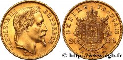 20 francs or Napoléon III, tête laurée 1867 Strasbourg F.532/16