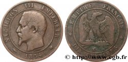 Dix centimes Napoléon III, tête nue 1854 Bordeaux F.133/16 B+