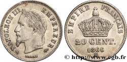 20 centimes III Napoléon tête laurée, petit module 1866 Strasbourg F.149/5