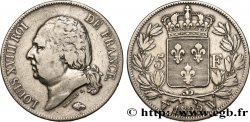 5 francs Louis XVIII, tête nue 1822 Lille F.309/75